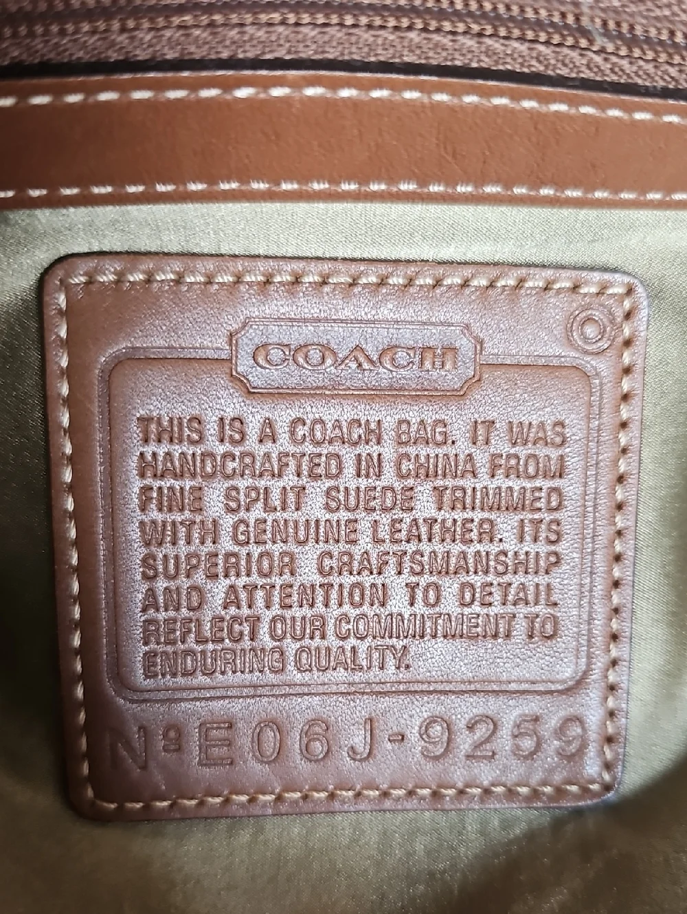 RARE Vintage 2006 Coach Limited Edition "Poppy for Peace" Suede Tote 9259 - EUC - Picture 9 of 15